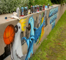 Спортивную площадку в микрорайоне Терепец украсили граффити