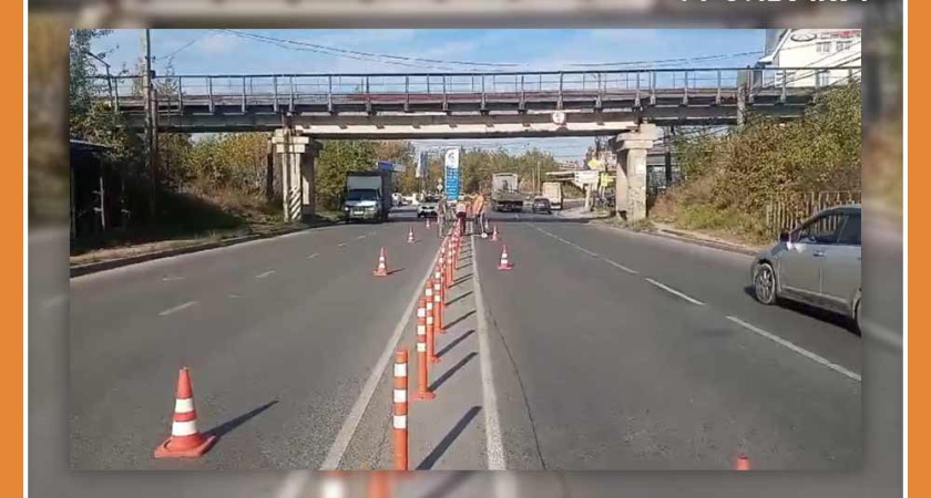 НА УЛ. ЗЕРНОВОЙ УСТАНОВИЛИ РАЗДЕЛИТЕЛЬНЫЕ СИГНАЛЬНЫЕ СТОЛБИКИ