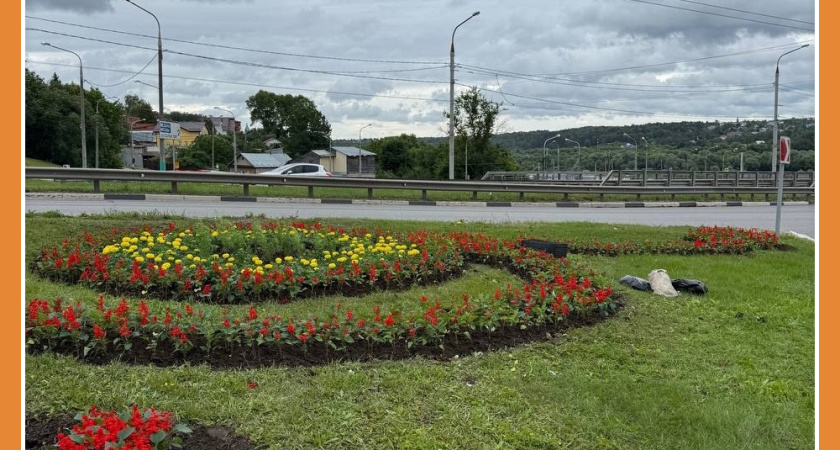 НА ВЪЕЗДЕ В КАЛУГУ ПОЯВИЛИСЬ ЦВЕТОЧНЫЕ КЛУМБЫ