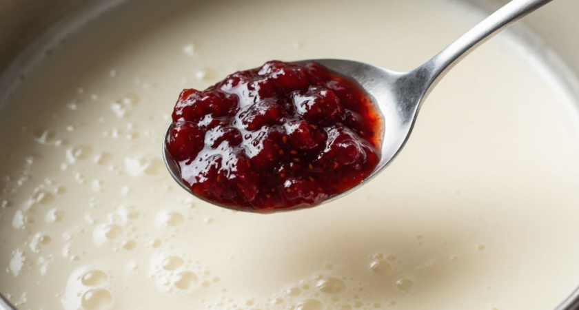Добавляю 1 ложку варенья в кипящее молоко — и вкуснятина готова: нежный десерт за 5 минут из ничего