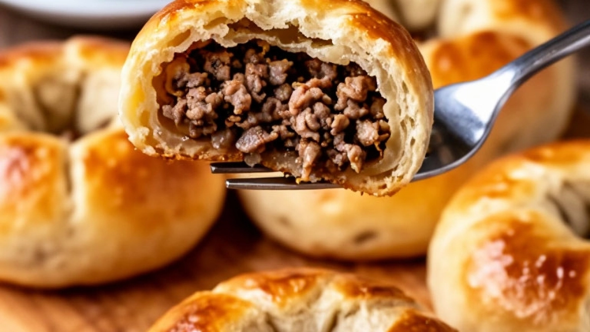 Перемячи без хлопот и на кефире. Заливное тесто и мясная начинка: "Пирожки с мясом" — сытно, быстро, без раскатки