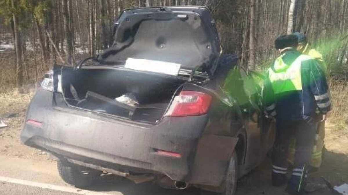 В Калужской области на трассе столкнулись легковой автомобиль и грузовик