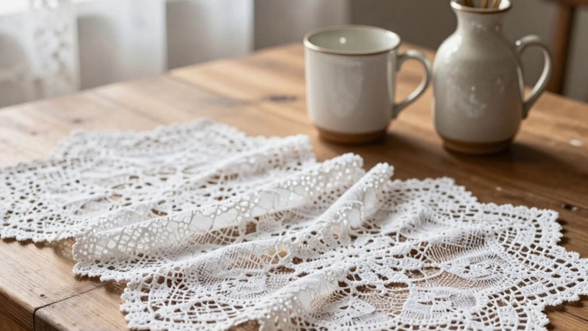 Старый тюль превращаю в винтажные салфетки: 5 простых швейных хитростей — даже новичок справится