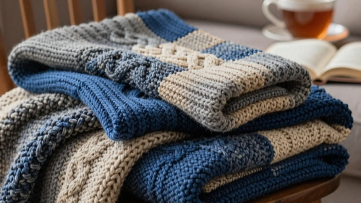 Старые свитеры не выбрасывают сразу. Из них получаются самые тёплые и красивые пледы