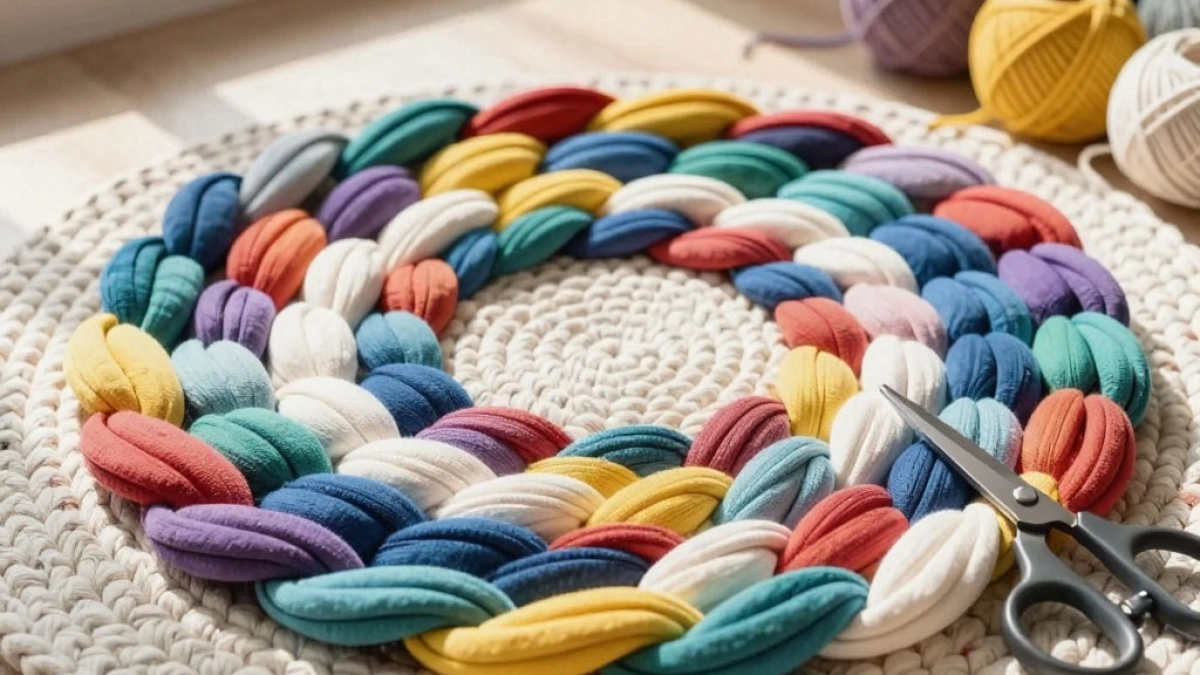 Старые вещи и веревки берегу как зеницу ока — делаю коврики: плести проще косичек, а получается красота