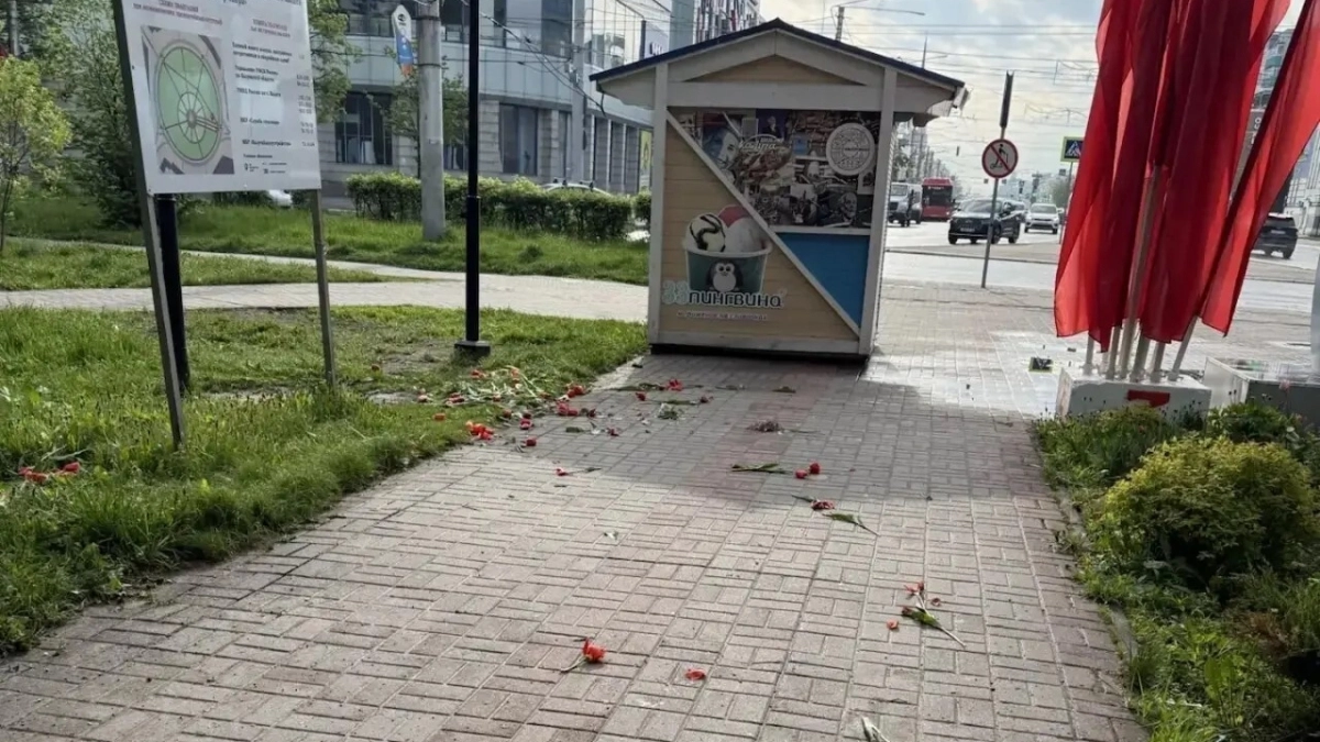 Вандалы разгромили клумбы с тюльпанами в скверах Калуги
